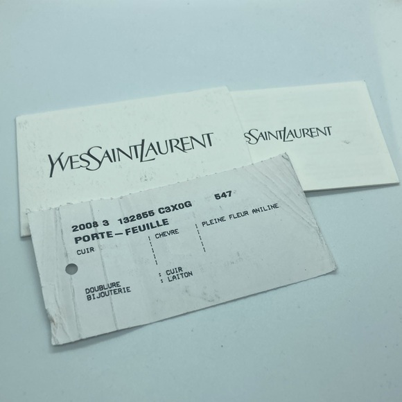 Yves Saint Laurent Rive Gauche Blue Leather Zip Around Wallet - Picture 11 of 12